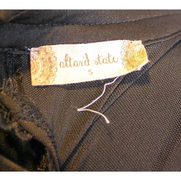 Altar'd State Dress Black Layered Sheer Halter Neckline Crochet Detail S… - Picture 3 of 3